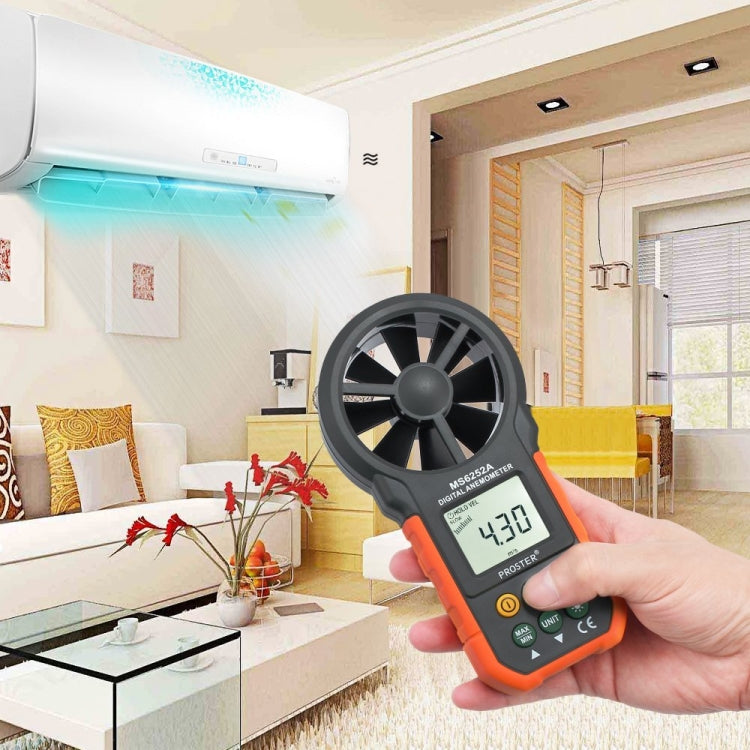 PEAKMETER เครื่องมือวัดปริมาณลมความเร็วลมจอแสดงผลดิจิตอลความแม่นยำสูง, MS6252A Wind Speed, Air Volume, MS6252B Temperature, Humidity, USB