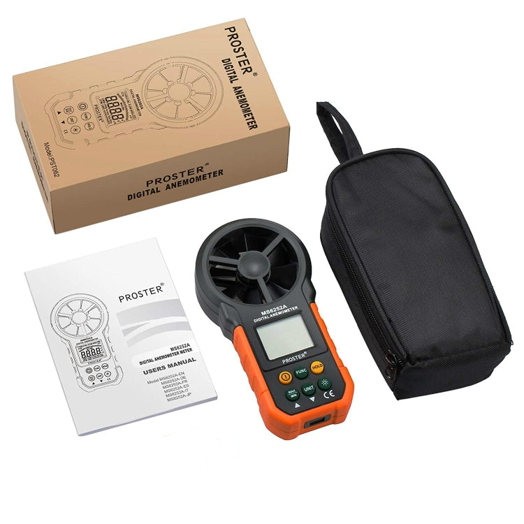 PEAKMETER เครื่องมือวัดปริมาณลมความเร็วลมจอแสดงผลดิจิตอลความแม่นยำสูง, MS6252A Wind Speed, Air Volume, MS6252B Temperature, Humidity, USB