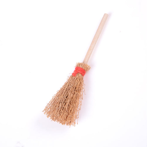 2 PCS Miniature Doll House Kitchen Patio อุปกรณ์เสริมไม้กวาดเด็กของเล่นเพื่อการศึกษา, Wooden Broom