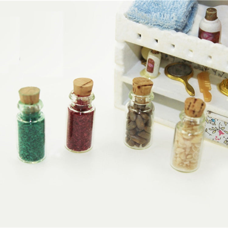 4 ชิ้น / ชุดบ้านตุ๊กตาอุปกรณ์ครัวขวดแก้วอาหารจิ๋ว, Glass Food Bottle