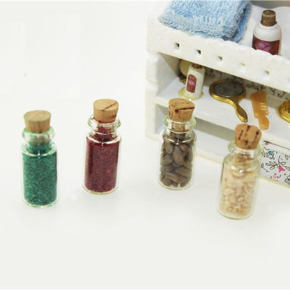 4 ชิ้น / ชุดบ้านตุ๊กตาอุปกรณ์ครัวขวดแก้วอาหารจิ๋ว, Glass Food Bottle