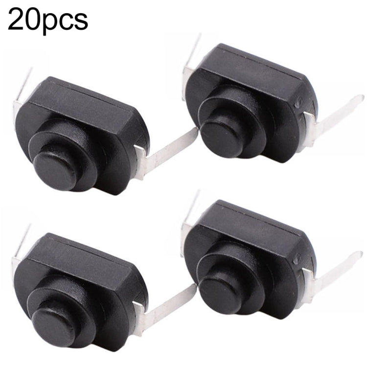 20 ชิ้น YT-1208-YD สวิตช์ปุ่มไฟฉาย LED, Bent Feet, Straight Feet