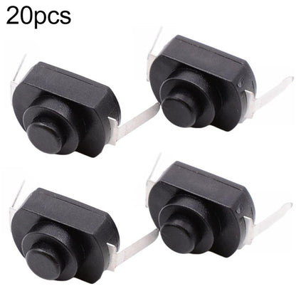 20 ชิ้น YT-1208-YD สวิตช์ปุ่มไฟฉาย LED, Bent Feet, Straight Feet
