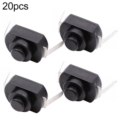 20 ชิ้น YT-1208-YD สวิตช์ปุ่มไฟฉาย LED, Bent Feet, Straight Feet