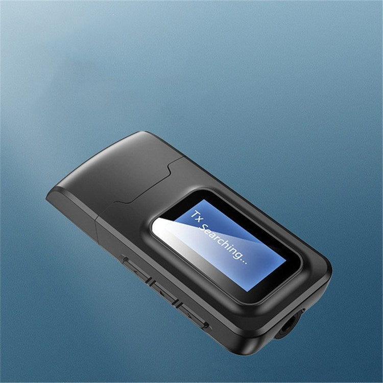 2 in 1 Bluetooth 5.0 Adapter USB Drive-free Wireless Audio Transmitter Receiver พร้อมจอ LCD