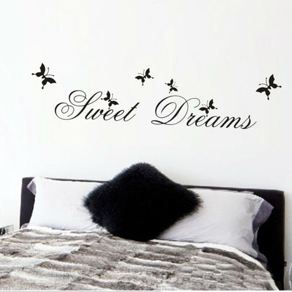 2 PCS Sweet Dreams สติ๊กเกอร์ติดผนังห้องนอน DIY ตกแต่งบ้าน
