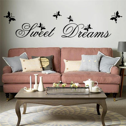2 PCS Sweet Dreams สติ๊กเกอร์ติดผนังห้องนอน DIY ตกแต่งบ้าน