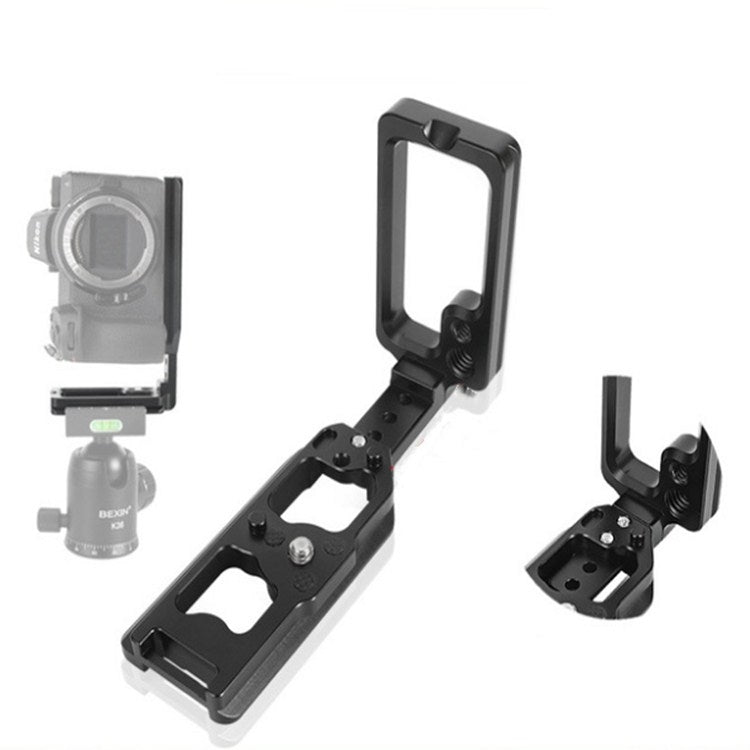 BEXIN สำหรับ Nikon Z7 / Z6 Push-Pull Type อลูมิเนียมอัลลอยด์ Vertical Shoot Quick Release L Plate Bracket Base Holder, BEXIN for Nikon Z7