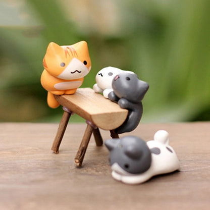 2 ชุดเนื้อกระถางดอกไม้ Moss Micro Landscape ตุ๊กตาแมวน่ารักตกแต่งตุ๊กตาเค้ก DIY เครื่องประดับประกอบ, Doll Cute Cat Decoration