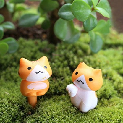 2 ชุดเนื้อกระถางดอกไม้ Moss Micro Landscape ตุ๊กตาแมวน่ารักตกแต่งตุ๊กตาเค้ก DIY เครื่องประดับประกอบ, Doll Cute Cat Decoration