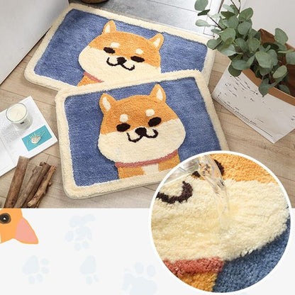 การ์ตูน Flocking พรมบ้านห้องน้ำแผ่นดูดซับกันลื่น, 45×65 cm, 50×80 cm