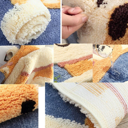 การ์ตูน Flocking พรมบ้านห้องน้ำแผ่นดูดซับกันลื่น, 45×65 cm, 50×80 cm
