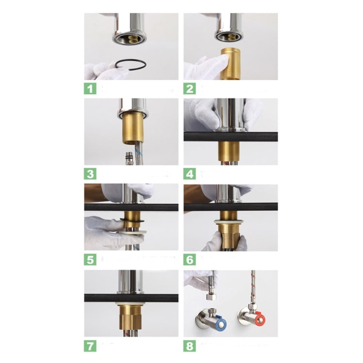 ก๊อกน้ำทองแดงแบบมือกดน้ำร้อนน้ำเย็น, Copper Hand Basin Hot Cold Water Faucet