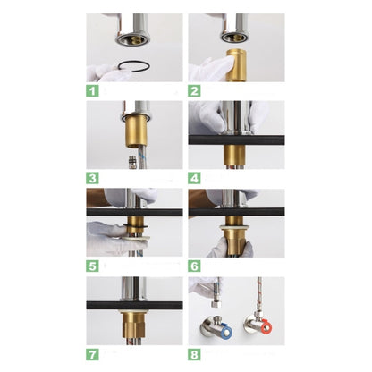 ก๊อกน้ำทองแดงแบบมือกดน้ำร้อนน้ำเย็น, Copper Hand Basin Hot Cold Water Faucet