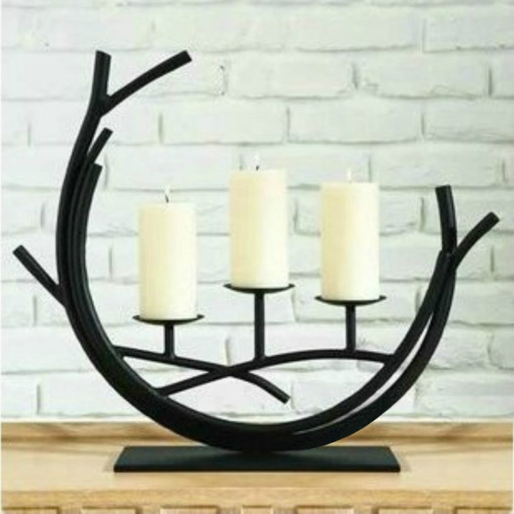 โรแมนติกวินเทจเหล็กดัดตกแต่งบ้านเชิงเทียนตกแต่ง, Black S