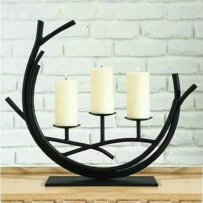 โรแมนติกวินเทจเหล็กดัดตกแต่งบ้านเชิงเทียนตกแต่ง, Black S