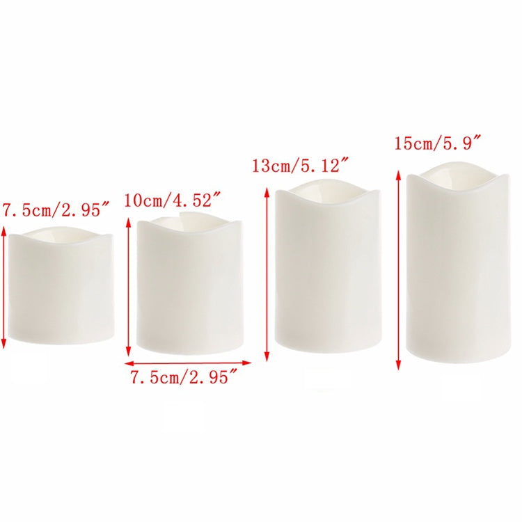 เทียนอิเล็กทรอนิกส์ LED ทรงกระบอกจำลองแสงเทียนแต่งงานเทียน, 15x7.5cm, 10x7.5cm, 7.5x7.5cm, 7.5x7.5cm with remote control, 10x7.5cm with remote control, 15x7.5cm with remote control