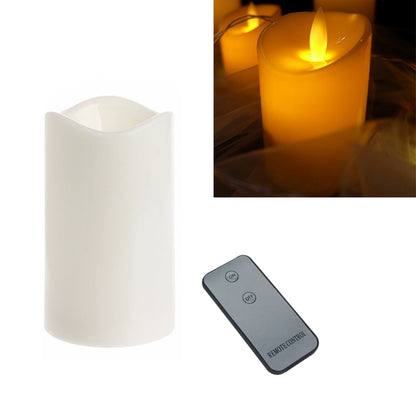 เทียนอิเล็กทรอนิกส์ LED ทรงกระบอกจำลองแสงเทียนแต่งงานเทียน, 15x7.5cm, 10x7.5cm, 7.5x7.5cm, 7.5x7.5cm with remote control, 10x7.5cm with remote control, 15x7.5cm with remote control