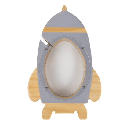 Nordic ไม้ Rocket กล่องเงินของเล่นตกแต่งห้องนั่งเล่น Piggy Bank