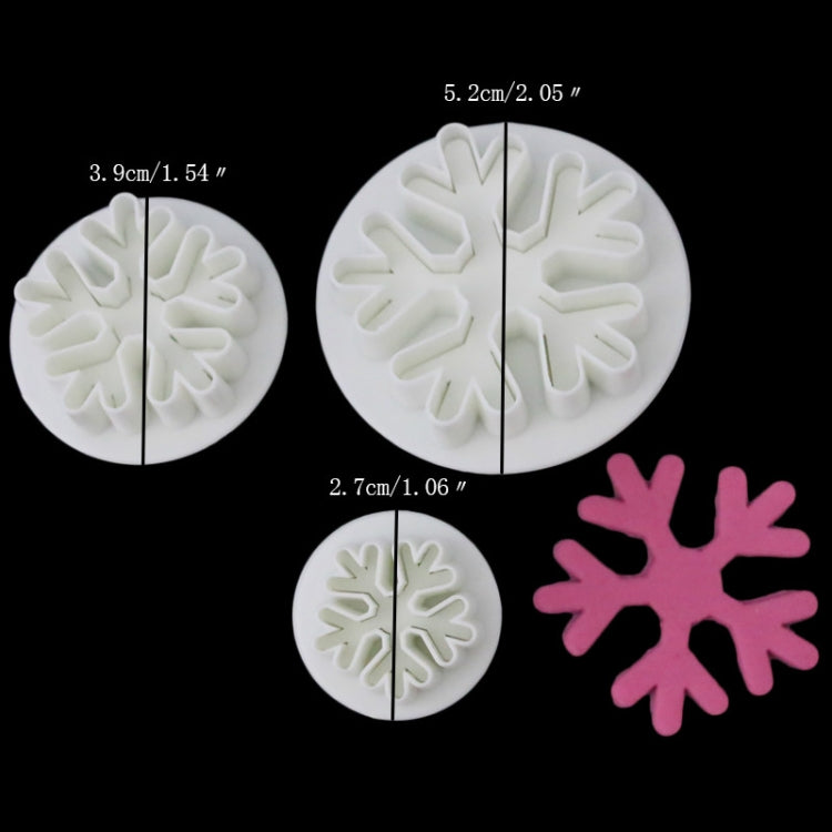 6 ชิ้นเกล็ดหิมะฤดูใบไม้ผลิแม่พิมพ์ F Ondant เค้กเครื่องมือบิสกิตลายนูนพิมพ์แม่พิมพ์เครื่องมืออบ DIY, Snowflake Shape