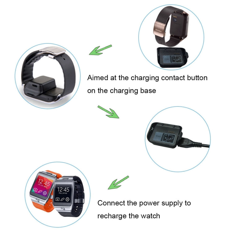 สำหรับ Samsung Gear 2 R380 แท่นชาร์จแท่นชาร์จพร้อมสาย USB (สีดำ)