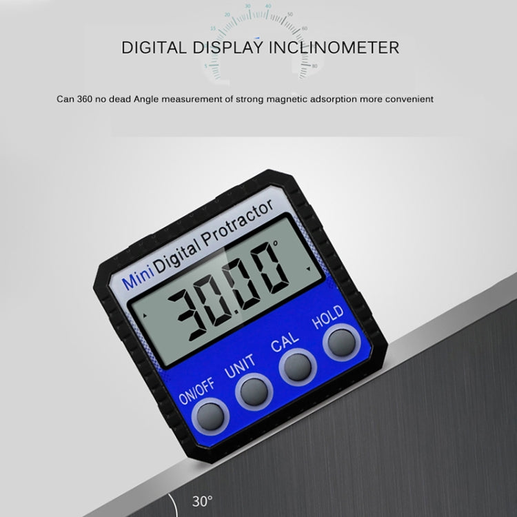 Mini Multi-angle Flip Strong Magnetic Adsorption Angle Ruler Digital แสดงผล Inclinometer, Adsorption Angle Ruler