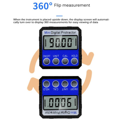 Mini Multi-angle Flip Strong Magnetic Adsorption Angle Ruler Digital แสดงผล Inclinometer, Adsorption Angle Ruler