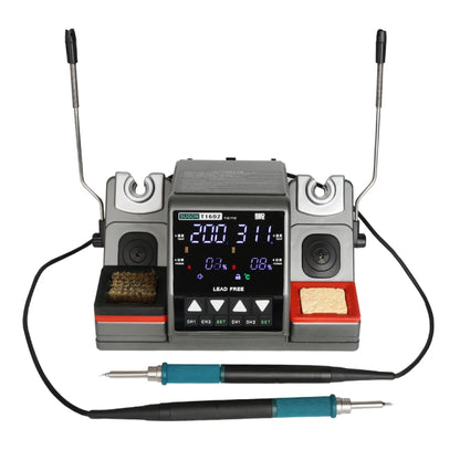 SUGON T1602 220V Dual Station สถานีบัดกรีไฟฟ้าพร้อมที่จับคู่, ปลั๊ก EU, T1602, EU Plug