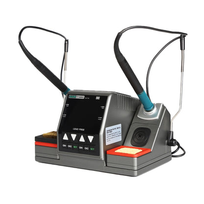 SUGON T1602 220V Dual Station สถานีบัดกรีไฟฟ้าพร้อมที่จับคู่, ปลั๊ก EU, T1602, EU Plug