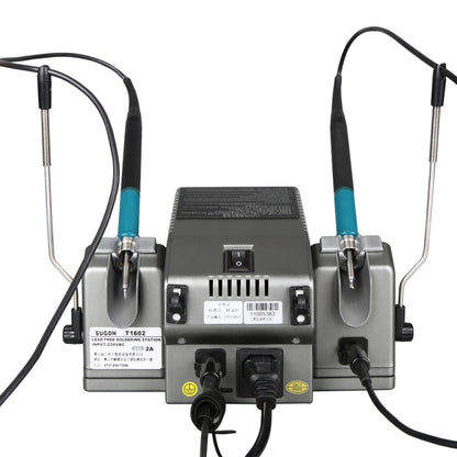 SUGON T1602 220V Dual Station สถานีบัดกรีไฟฟ้าพร้อมที่จับคู่, ปลั๊ก EU, T1602, EU Plug
