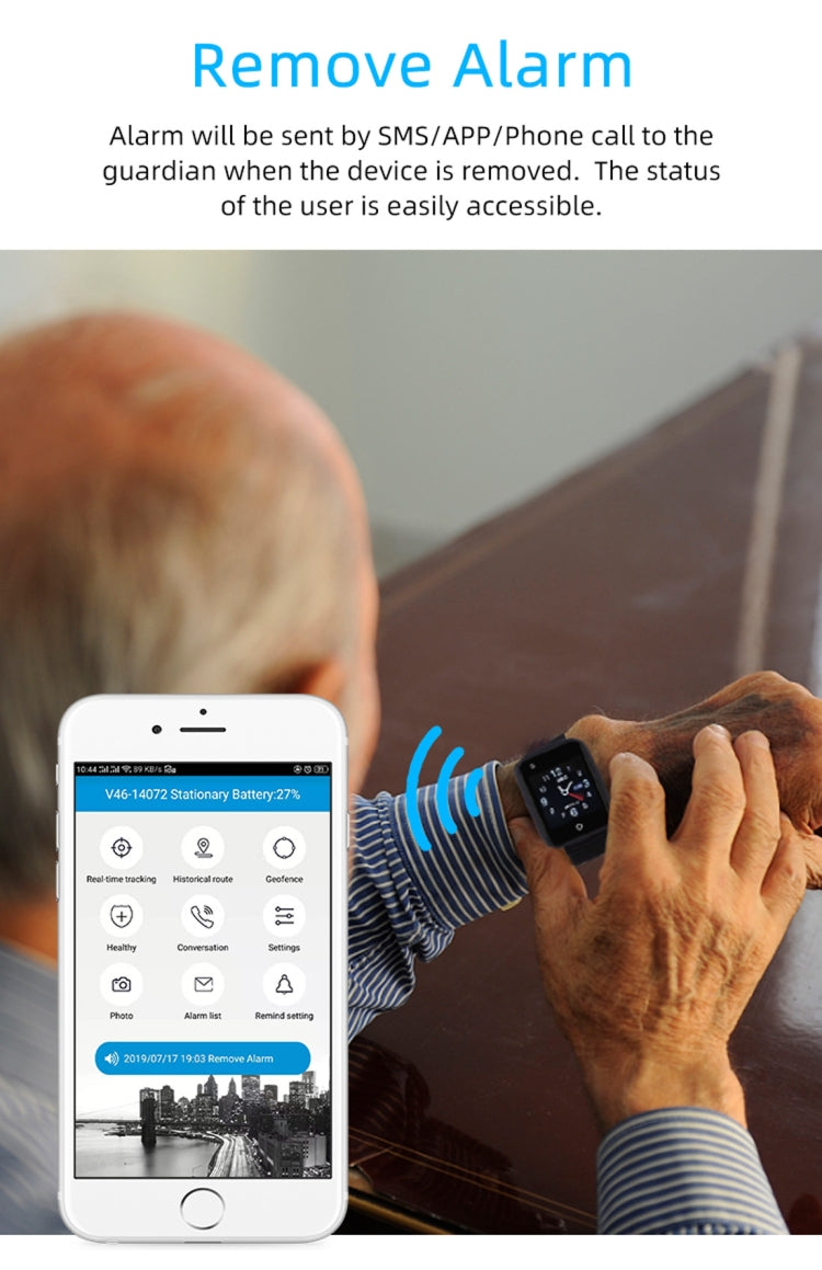 สายนาฬิกา REACHFAR RF-V46-A GPS Smart Tracker รองรับ SOS / กล้อง / การจัดการสุขภาพ / 4G LTE / ความดันโลหิต / อัตราการเต้นของหัวใจ สำหรับเอเชีย/ยุโรป/แอฟริกา, RF-V46-A