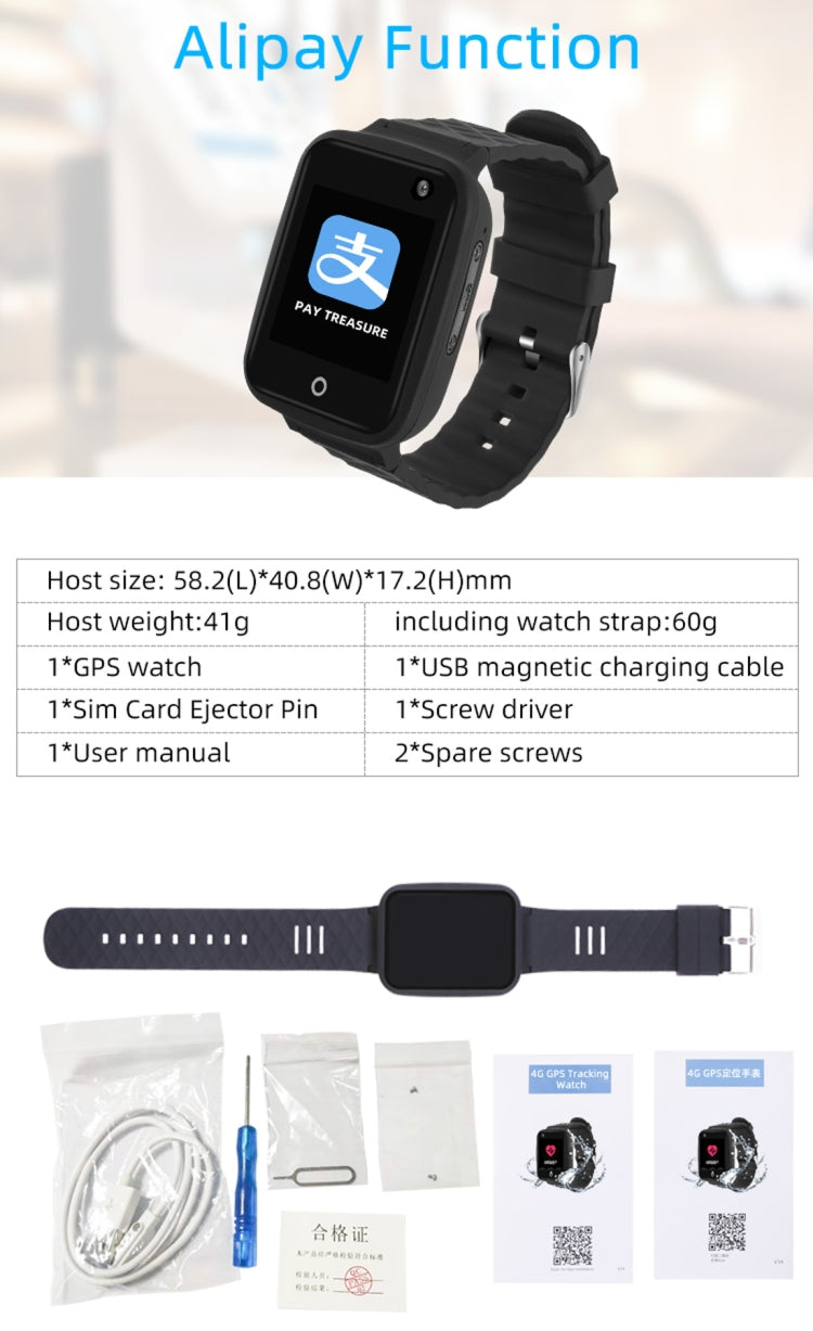 สายนาฬิกา REACHFAR RF-V46-A GPS Smart Tracker รองรับ SOS / กล้อง / การจัดการสุขภาพ / 4G LTE / ความดันโลหิต / อัตราการเต้นของหัวใจ สำหรับเอเชีย/ยุโรป/แอฟริกา, RF-V46-A