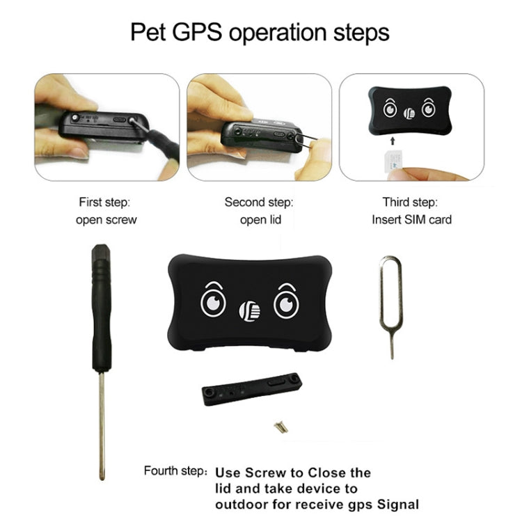 TK200 2G IP67 GPS กันน้ำ / GPRS / GSM ส่วนบุคคล / สินค้า / สัตว์เลี้ยง / กระเป๋า Locator ปลอกคอสัตว์เลี้ยงอุปกรณ์ติดตามแบบเรียลไทม์, TK200