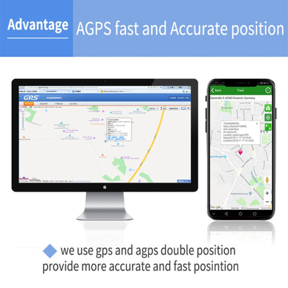 TK202A 2G รถบรรทุกติดตามยานพาหนะ GSM GPRS GPS Tracker รองรับ AGPS ความจุแบตเตอรี่: 6500MA, 2G 6500mAh