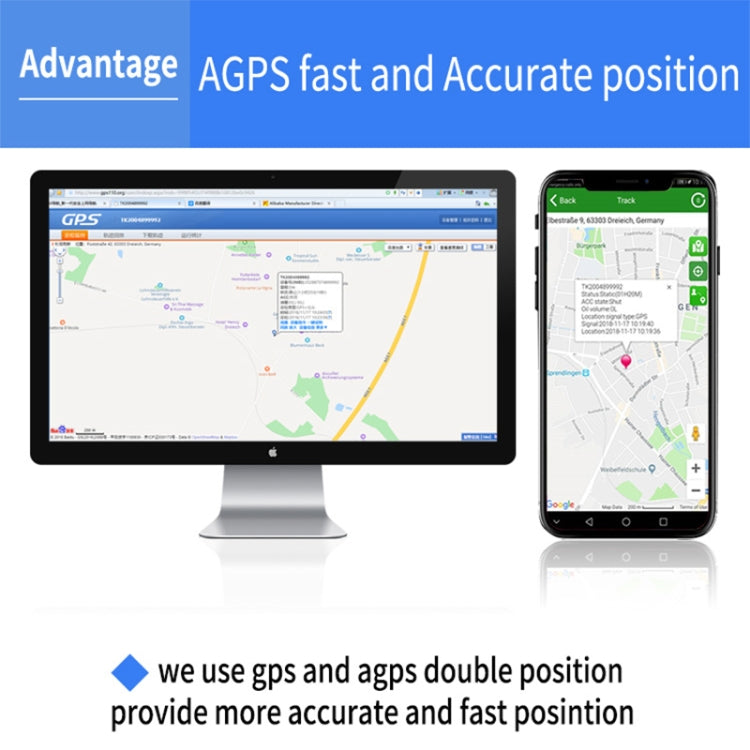 TK203 2G GPS / GPRS / GSM ส่วนบุคคล / สินค้า / สัตว์เลี้ยง / กระเป๋าระบุตำแหน่งปลอกคอสัตว์เลี้ยงอุปกรณ์ติดตามแบบเรียลไทม์, TK203