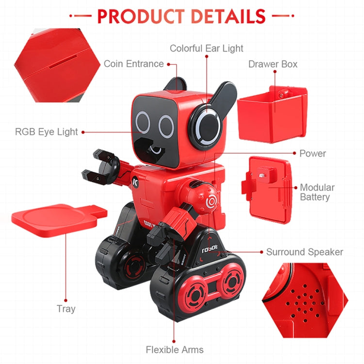 JJR/C R4 Cady Wile 2.4GHz รีโมทคอนโทรลอัจฉริยะ Robo-advisor Money Management Robots Toy พร้อมไฟ LED หลากสีสัน ระยะการควบคุมระยะไกล: 15m ช่วงอายุ: 8 ปีขึ้นไป, R4