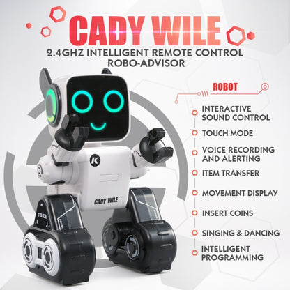 JJR/C R4 Cady Wile 2.4GHz รีโมทคอนโทรลอัจฉริยะ Robo-advisor Money Management Robots Toy พร้อมไฟ LED หลากสีสัน ระยะการควบคุมระยะไกล: 15m ช่วงอายุ: 8 ปีขึ้นไป, R4