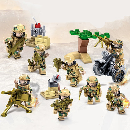 KAZI Wolf Fang Field Team Building Block ของเล่นเพื่อการศึกษา ช่วงอายุ: 6 ปีขึ้นไป, 82015