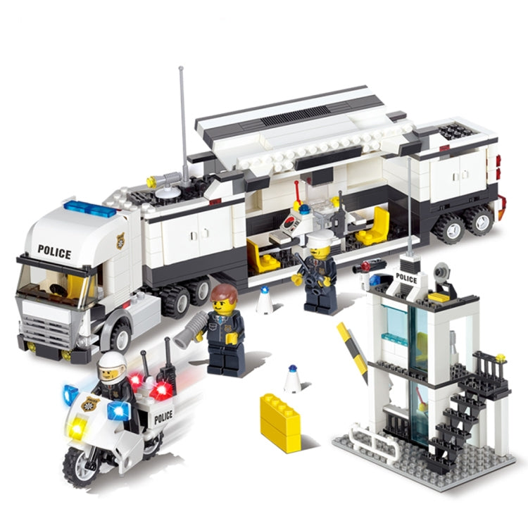 6727 511 PCS Brick Blocks City Police Station Command Vehicle Building Bricks Plastic Blocks Toys, Age Range: 6 ปีขึ้นไป, 6727