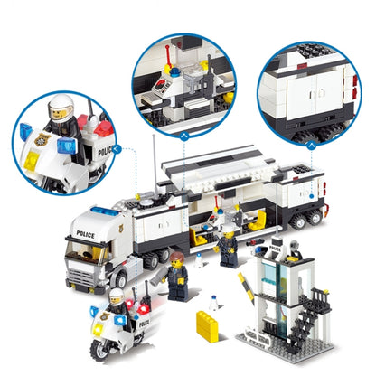6727 511 PCS Brick Blocks City Police Station Command Vehicle Building Bricks Plastic Blocks Toys, Age Range: 6 ปีขึ้นไป, 6727