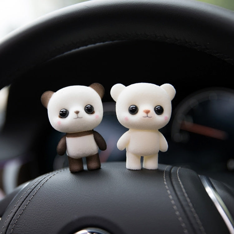 ตุ๊กตาหมีสัตว์ PVC Flocking น่ารักน้อยสร้างสรรค์ของขวัญของเล่นเด็กขนาด: 5.5 * 3.8 * 6.3 ซม, White Bear