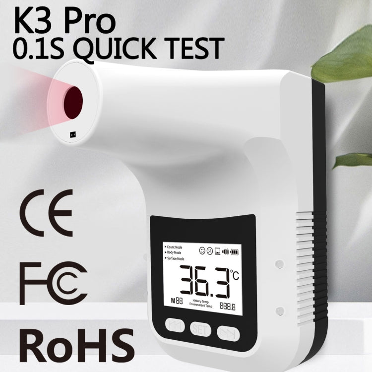 K3 Pro แฮนด์ฟรีแบบไม่สัมผัสหน้าผากร่างกายเซ็นเซอร์ระยะทางที่ไวต่อแสงเครื่องวัดอุณหภูมิอินฟราเรด, หน้าจอแสดงผล LCD 2.8 นิ้ว, K3 Pro