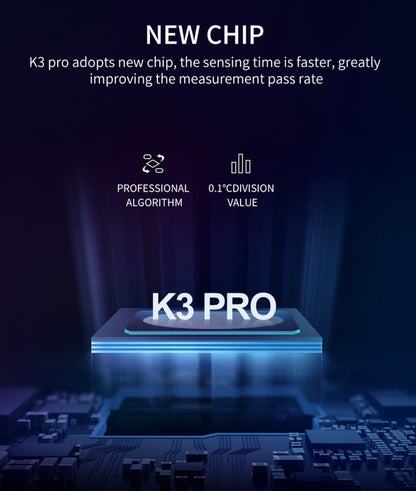 K3 Pro แฮนด์ฟรีแบบไม่สัมผัสหน้าผากร่างกายเซ็นเซอร์ระยะทางที่ไวต่อแสงเครื่องวัดอุณหภูมิอินฟราเรด, หน้าจอแสดงผล LCD 2.8 นิ้ว, K3 Pro