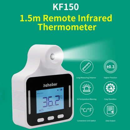 KF150 แฮนด์ฟรีระยะไกลแบบไม่สัมผัส หน้าผาก ลำตัว เซนเซอร์วัดระยะไวต่อแสง เครื่องวัดอุณหภูมิอินฟราเรด หน้าจอ LCD ขนาด 2.8 นิ้ว, KF150