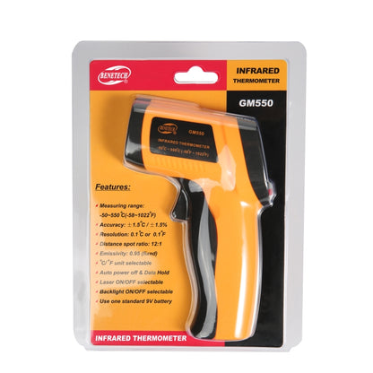 GM550 เครื่องวัดอุณหภูมิอินฟราเรด ช่วงอุณหภูมิ -50 - 550 องศาเซลเซียส, GM550
