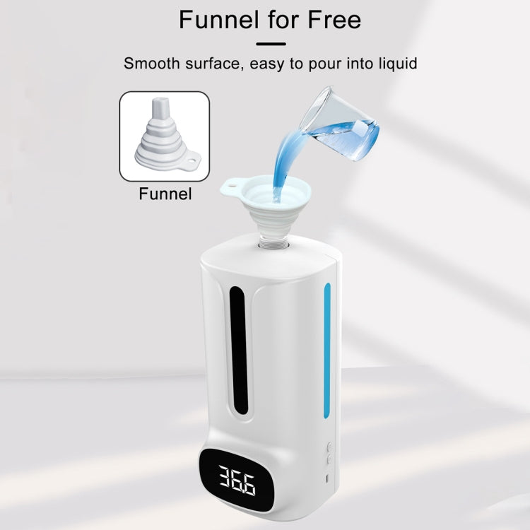 K9 Pro Plus เครื่องวัดอุณหภูมิร่างกายแบบไม่สัมผัสแบบแฮนด์ฟรี + เครื่องจ่ายสบู่เหลวอัตโนมัติแบบไม่สัมผัส 1,000 มล. พร้อมฐานยึด, ออกอากาศเสียง 15 ภาษา, K9 Pro Plus