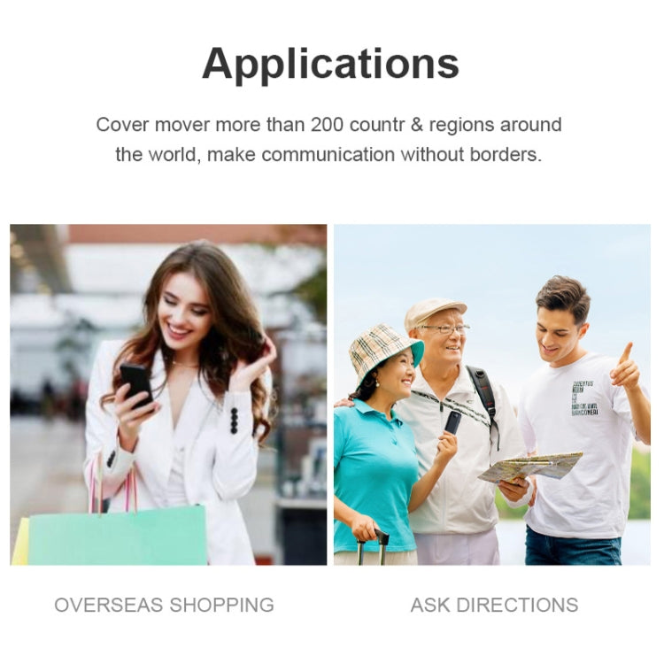 T10 Portable WIFI Smart Voice Translator Smart Business Travel Real Time AI Translator เครื่องแปลภาษา, T10 Black