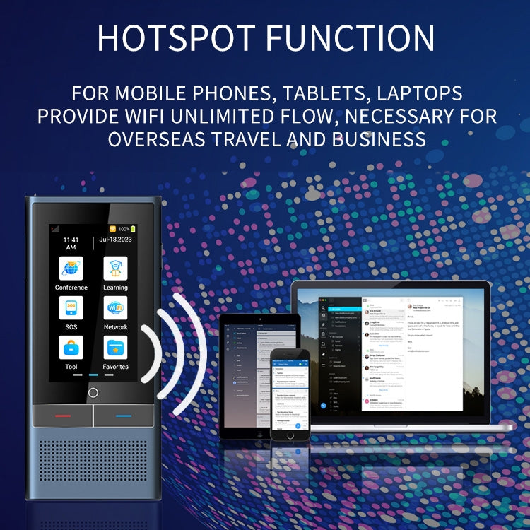 Boeleo BF301(W1 3.0) หน้าจอ 2.8 นิ้ว Smart Voice Translator สำหรับการเดินทางเพื่อธุรกิจ 1GB+8GB รองรับ 117 ภาษา Inter-Translation