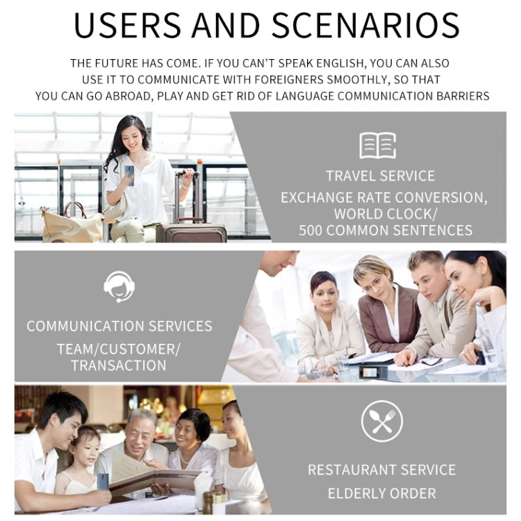 Boeleo BF301(W1 3.0) หน้าจอ 2.8 นิ้ว Smart Voice Translator สำหรับการเดินทางเพื่อธุรกิจ 1GB+8GB รองรับ 117 ภาษา Inter-Translation