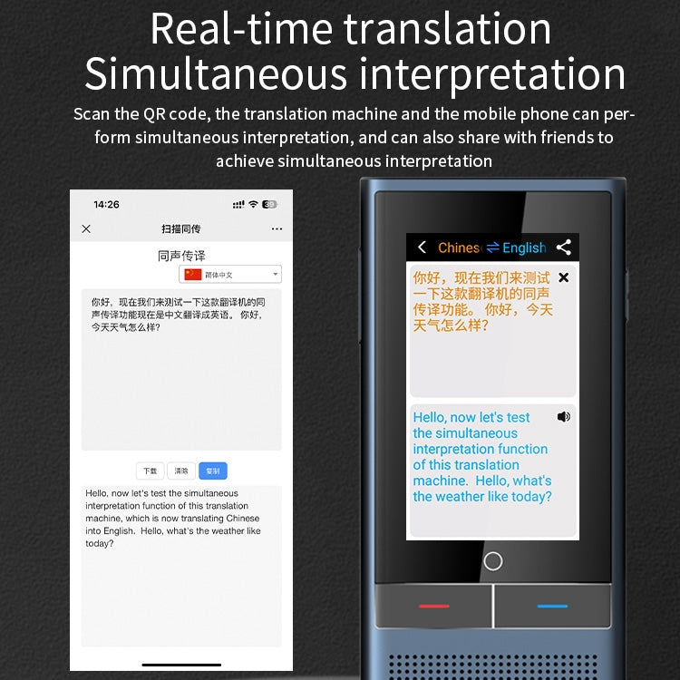 Boeleo BF301(W1 3.0) หน้าจอ 2.8 นิ้ว Smart Voice Translator สำหรับการเดินทางเพื่อธุรกิจ 1GB+8GB รองรับ 117 ภาษา Inter-Translation